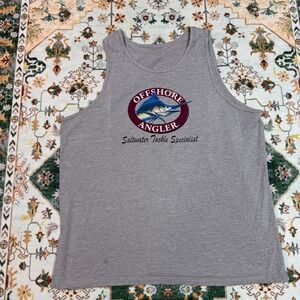 Offshore Angler Tank Top Gray Sleeveless Saltwater Tackle Specialist‎